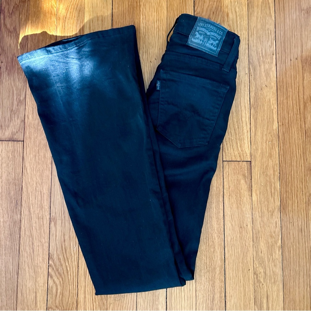 Levi's Black Flared Wide-Leg Jeans - Picture 2 of 5